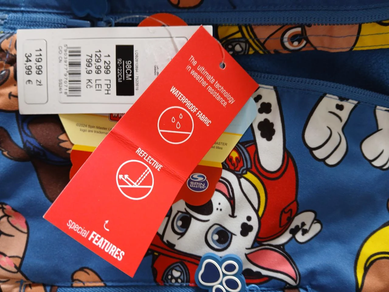 chaqueta parka impermeable para niño Paw Patrol 98 cm 3 años – photo 2